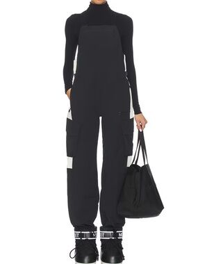 WHITESPACE Performance Riding Bib Pant in Black & Warm White